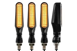 evermotor LED-blinkers motorcykel, 12 V E testad, bärnsten, 4 stycken