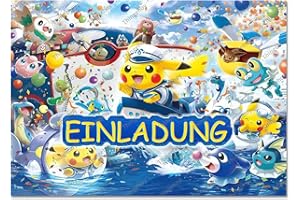 Thingehoy 12Pcs Einladungskarten Kindergeburtstag Junge Mädchen, Einladungskarten Kindergeburtstag Einladungskarten Geburtstag Deutsche Fassung