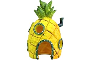 FuninCrea Décorations pour Aquarium, Grotte de décoration de thème d'aquarium, Accessoires d'aquarium d'ananas en résine de décoration d'aquarium (l'ananas)