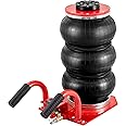 VEVOR Air Jack, 3 Ton/6600 lbs Triple Bag Air Jack, Airbag Jack with Six Steel Pipes, Lift up to 17.7 inch/450 mm, 3-5 s Fast Lifting Pneumatic Jack, with Side Handles for Car, Garage, Repair (White)