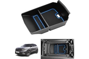LUWU Compatible with Renault Austral/Espace VI/Rafale 2023 2024 2025 Centre Console Storage Box Glove Box Organiser Tray with Non-Slip Mat Austral E-Tech Hybrid Accessories (Blue)