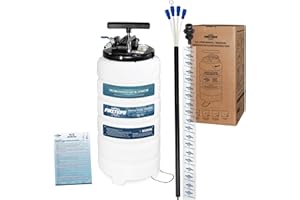 FIRSTINFO TOOLS FIT YOUR NEEDS FIRSTINFO A1106EUY5 | Estrattore sottovuoto per Olio 15 L Pneumatico/Manuale | 3ª Generazione brevettata, valvola di Sicurezza, Tubo da 130 cm, 5 Tubi, Il più Sottile | Made in Taiwan