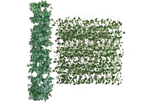 . ILUMINA TU VIDA . PANDA HOME PANDAHOME Valla Verde Artificial – Cercado Extensible con Hojas y Flores Decorativas – Protección de Privacidad para Jardín, Balcón y Patio