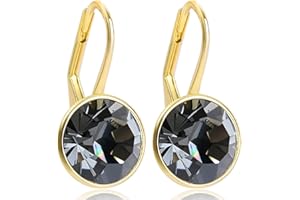 925 Ohrringe Gold mit Kristallen Ohrhänger kurz NOBEL SCHMUCK