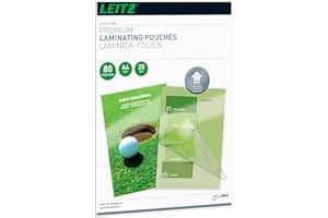 Leitz - 74790000 - Pochettes de Plastification à Chaud UDT 80 Microns A4 Brillant Transparent