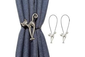 BEISIJIA 2 Pcs Magnetic Curtain Tiebacks, Vintage Curtain Drapery Holdback Strong Magnet Curtain Clips Rope No Drilling Curtain Holder Buckle for Home Office Cafe Balcony Decoration