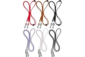 BILIONE Glasses Strap, 6Pcs Glasses Chain, Universal Eyeglass Chain Lanyard Non-Slip Glasses String Spectacle Cord, Adjustable Glasses Chain for Women Men