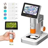 4.3" Portable Microscope for Kids, MatataStudio MX2-AS 2-in-1 Handheld Digital Microscope for Kids 1600x Mini Pocket Microsco