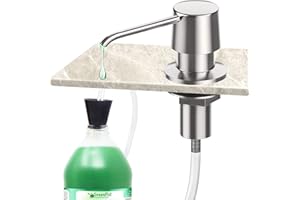 Zalava Soap Dispenser for Kitchen Sink, Built In Soap Dispenser, Countertop Soap Dispenser, Stainless Steel Liquid Lotion Gel Dispenser, Come With 47'' Soft Tube, No Frequent Refills (No Bottle)