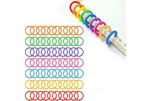 MDLSDE 70 Piezas Anillas de Libro Encuadernar Colores, Anillos de Carpetas Hojas Sueltas Plástico Encuadernación 20mm para Conector Hoja Suelta Documento Álbum Recortes Artesanal Tarjeta Estudio