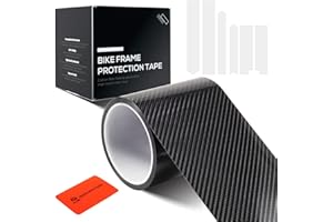 CNCLOL Bike Frame Protection Tape,Bicycle Frame Protector Wrap-Frame Protection Film Cover 3m(4”x118”) for ebike/Mountain Bike/Gravel/MTB/Road Bike, Carbon Fiber Pattern,Black/Semi-transparent