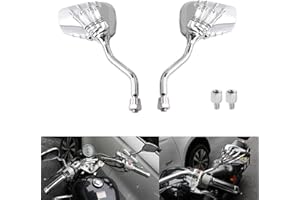 AULESSE 1 Pair Left and Right Universal Motorcycle Scooter Chrome Skull Claw Side Mirrors for Motorcycle, Electric Bike with 8mm or 10mm Screws(Silver)