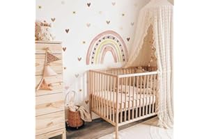 Neukids adesivi murali bambini arcobaleno dell'acquerello, adesivi bambini sole e amore, adesivi cameretta bimba, adatto a soggiorno, camera da letto, scuola materna e cameretta