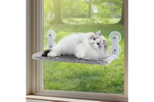 Ozonlife Hamac Chat Fenêtre, Hamac de Fenêtre Pliable pour Chat avec 4 Ventouses Stables, Tapis Réversible Perchoir de Fenêtre pour Chat Lit pour Chat, 52 * 30cm, Supporte jusqu'à 25kg