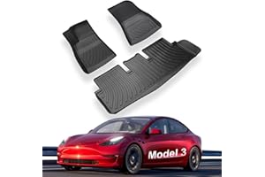 RUIYA Alfombrilla para Coche Alfombrilla para Coche Hecha de Materiales TPO, Alfombrilla Interior Reutilizable Adecuado para 2018-2023 Tesla Model 3, Impermeable Antideslizante y Flexible【Negro】