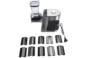 MENDUNER Cortador de Verduras Eléctrico de 1000W, Rallador Eléctrico, Rallador de Queso Eléctrico, Cuchillas de Acero Inoxidable, Ensaladora, Operación con un Toque, Cortador de Frutas