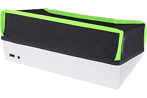 PlayVital Cover Copertura Antipolvere per Xbox Series S Console,Coperchio in Nylon Orizzontale Protettivo Impermeabile per Xbox Series S Console-Nero Verde