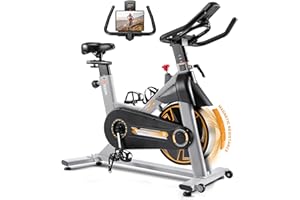 Exercise Bike Magnetic Resistance, Riksion Spin Bike for Home Gym Use，Exercising Equipment Indoor Cycling Bike with LCD Display&Tablet Holder Training Machine