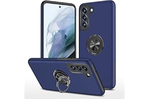 JIEZUIMEI Case for Samsung Galaxy S21 FE Obudowa z 360° Magnetyczny Pierścień Stojak, Wojskowy Anti-Shock Ochronna obudowa,Twardy PC Silikon TPU Bumper Case dla Samsung Galaxy S21 FE Niebieski