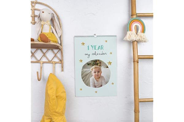 Wanapix | Calendrier 2026 Mural Personnalisé | En Français | Spirale Argenté | Chaque Mois avec une Photo Différente | Calendriers Originaux avec Vos Photos | A4 | Enfants