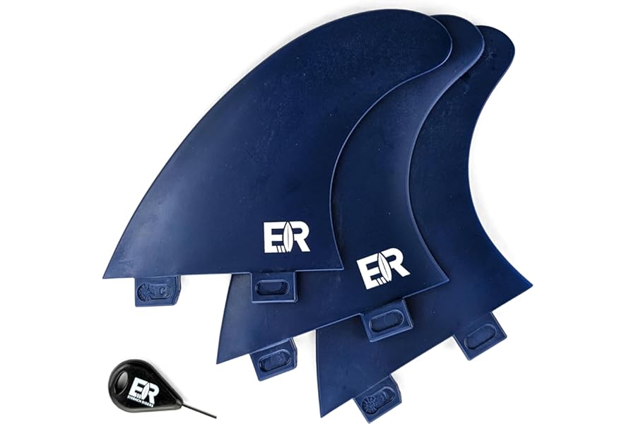 Eisbach Riders Surfboard Fin Set FCS Thruster Black with Fin Key Size G5 Medium