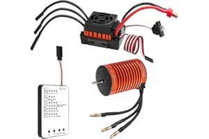 SIKKEBY Set Combinato ESC Motore, 3650 F540 4370 KV motore brushless e 60 A impermeabile ESC Set con scheda di programma per 1/10 RC Buggy Truggy Race Truck On-Road Auto