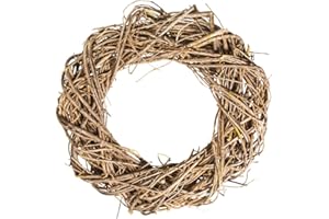 Rayher 65242000 ghirlanda decorativa in vimini, legno di vite, naturale, 40 cm di diametro, altezza 7 cm per decorazioni stagionali