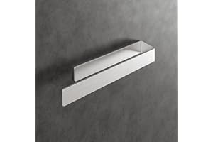 LIEBHEIM Barra portasciugamani senza forare - nastro adesivo di montaggio TESA e superficie extra large da incollare (alluminio spazzolato, 22 cm)
