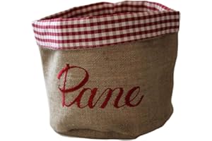 RICAMI FIORENTINI BALDI RICAMI FIORENTINI CESTINO PORTA PANE IN COTONE E JUTA, CON RICAMO. PRODOTTO ARTIGIANALE TOSCANO DI ALTA QUALITA' (rosso)