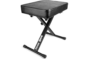 RockJam Premium Adjustable Padded Keyboard Bench or Digital Piano Stool
