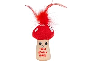 Catstages A Really Fungi Cat Kicker Toy with Catnip and Dental Mesh, Mushroom Shape