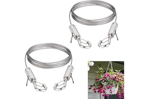 TAHBARSHI 2 PCS 1.5 mm×2 m Cable de Colgar de Acero Inoxidable Cuerda para Colgar Fotos Ajustable con Mosquetón de Seguridad y Lazo Alambre para Colgar Marco de Imagen Ropa Cuadros Soporte