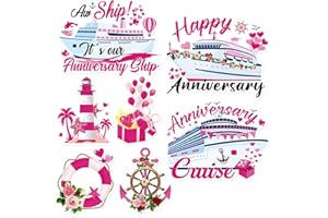 JoyAura Anniversary Cruise Door Magnets - 7 Pcs Wedding Anchor Ship Cabin Magnetic Stickers Stateroom Accessories for Party Carnival Refrigerator Car Fridge Magnet Decorations Garage Locker Decor