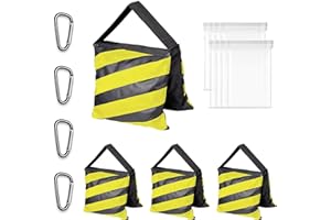 EMART 4er Pack Sandsack Schwarz/Gelb für Fotografie, Strapazierfähiger Sandbag für Fotostudio, Video, Stativhalterungen