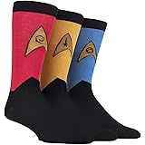 Mens 3 Pair SockShop Star Trek Uniforms Cotton Socks
