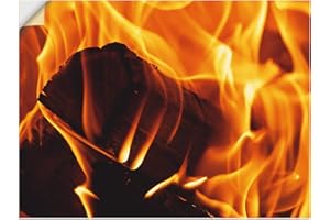 ‎ARTLAND ARTland Wandbild selbstklebend Vinylfolie 60x45 cm Wanddeko Wandtattoo Feuer Flammen Kamin Kaminfeuer Modern Q4WQ