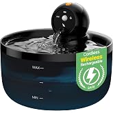 Cat Fountain without Cable: Automatic Cat Drinker Wireless &ndash; 2.6L Cat Fountain with Motion Sensor &ndash; Rechargeable Cat Water Di