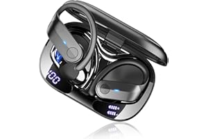 ORDTOP Wireless Earbuds, 2026 New Sports Bluetooth 5.4 Headphones Running with 70Hrs 6D Deep Bass, IPX8 Waterproof ENC Noise Cancelling Earphones with Earhooks, Over Ear Buds, USB-C Headset for Workout/Gym