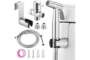 Mornwaen Douchette à main pour bidet en acier inoxydable pour toilettes, tête de pulvérisation haute pression réglable pour l'hygiène intime, le bain des animaux de compagnie et le nettoyage