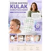 Transformacion 20 Adet Bebek &Ccedil;ocuk Banyo Kulak Koruyucu Bant Su Ge&ccedil;irmez Duş Havuz Koruma Bandı 5x7 cm 718095