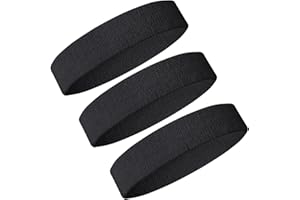 AILIVER Headbands Sweatband 3PCS Men Women Sweat Bands Absorbent for Gym Sports Tennis Running Exercise Basketball Sports Headbands Moisture Wicking