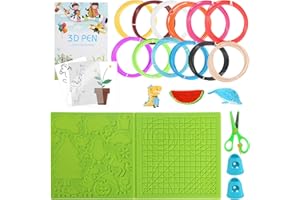 HFDONGL 3D Pen Templates Accessories Stencils 3D Printing Drawing Book with 2 Finger Protectors and Scissors 3D Pen Filament PLA 12 Colour 1.75 mm Each 5 m Large Silicone Pad 3D Printing Pen Accessories for