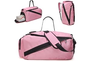 tuokener Borsa Sport Donna Gym Zaino Palestra Borsone da Viaggio Weekend Tote Sportiva Nylon,Rosa