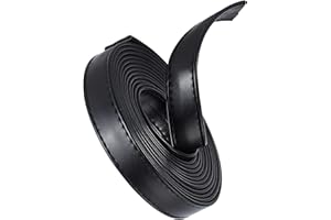 GORGECRAFT Sangles en Cuir Double Face de 3m*20mm avec Cordon Plat pour Bricolage pour la Fabrication de Sangles de Sac Artisanat Ceinture en Cuir Poignées de Meubles (Noir)