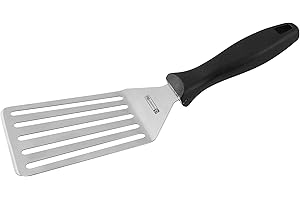 FMprofessional Bratenwender CHEF, hochwertiger Schlitzwender mit Funktionsteil aus Edelstahl, robuster Grillwender zum Wenden von Bratgut (Farbe: Schwarz/Silber), Menge: 1 Stück