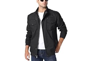 KEFITEVD Veste Cargo Décontractée pour Homme Blousons Bomber Militaires Automne Militaire Coupe-Vent