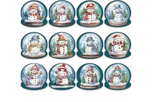 ‎STARNEARBY Starnearby 12 Stücke Weihnachten Diamond Painting Set Weihnachten Karten DIY Diamant Painting Malerei Geschenkkarte Handgefertigte Grußkarten Weihnachtskarte Strass Handwerk Grußkarte(Kristallkugel C)