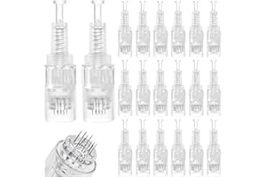 EDITBAR 20 Stück Microneedling Nadeln 12 Pins Ersatz DermaPen, Nano Pin Ersatz für Derma Pen,Kartuschen Ersatzteile für Elektrische Microneedling Gerät Ersatznadeln Needle