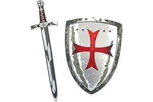 Liontouch - Set Spada & Scudo del Cavaliere Maltese | Set di Giochi medievali in Schiuma per Bambini con Tema Classica Croce Rossa | Armi sicure e Armature per Travestimenti e Costumi per Bambini