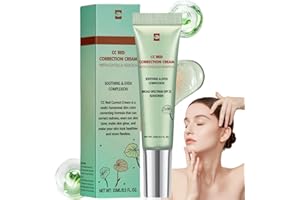 CHENGJIN Color Correcting CC Cream with Centella Asia/tica,Centella Asia/tica CC Cream,Coverage Foundation with SPF 25,Lightweight Skin Perfector,Color Correcting Tinted Moisturizer,Face Concealer for Women